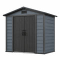 Abri de jardin en plastique gris foncé avec double porte 200x150x180 cm