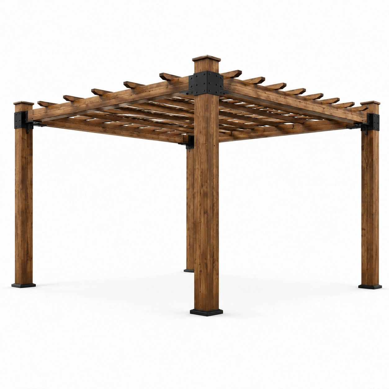 Pergola carrée en bois avec connecteurs en métal 300 x 300 cm