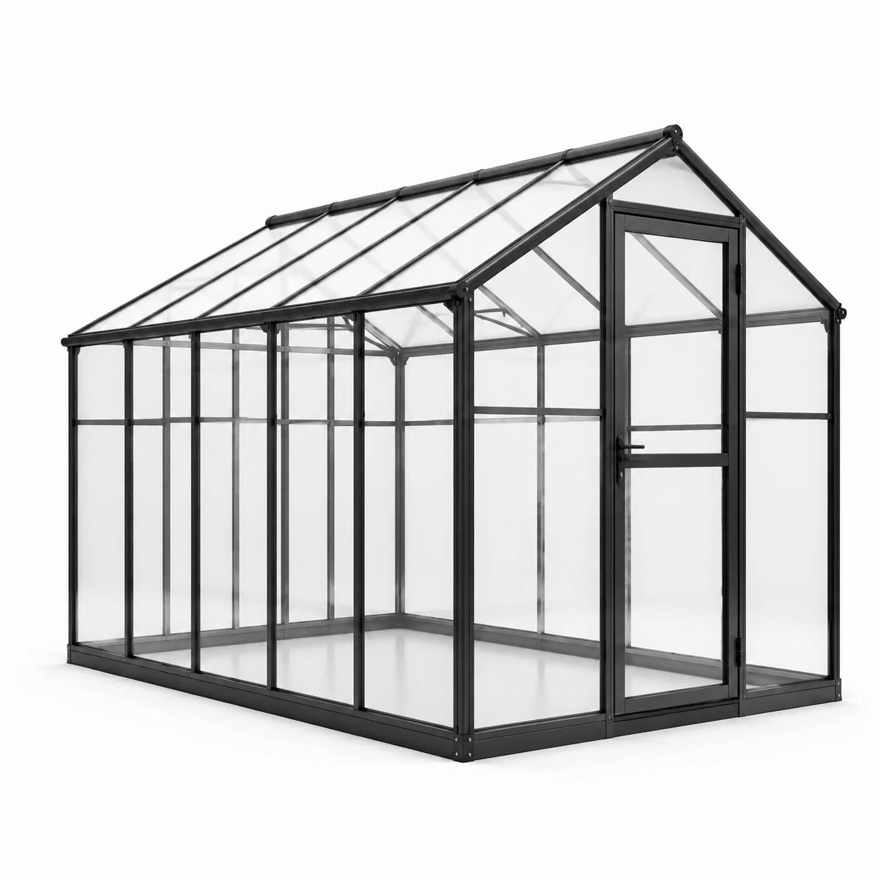 Serre en aluminium avec panneaux en polycarbonate transparent 4mm