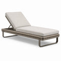 Chaise longue en aluminium et polyester beige