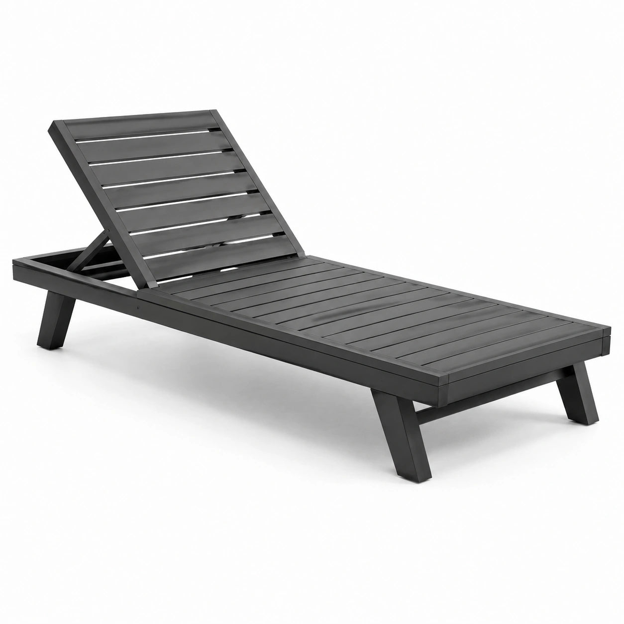 Chaise longue en aluminium gris foncé 200x65x35cm