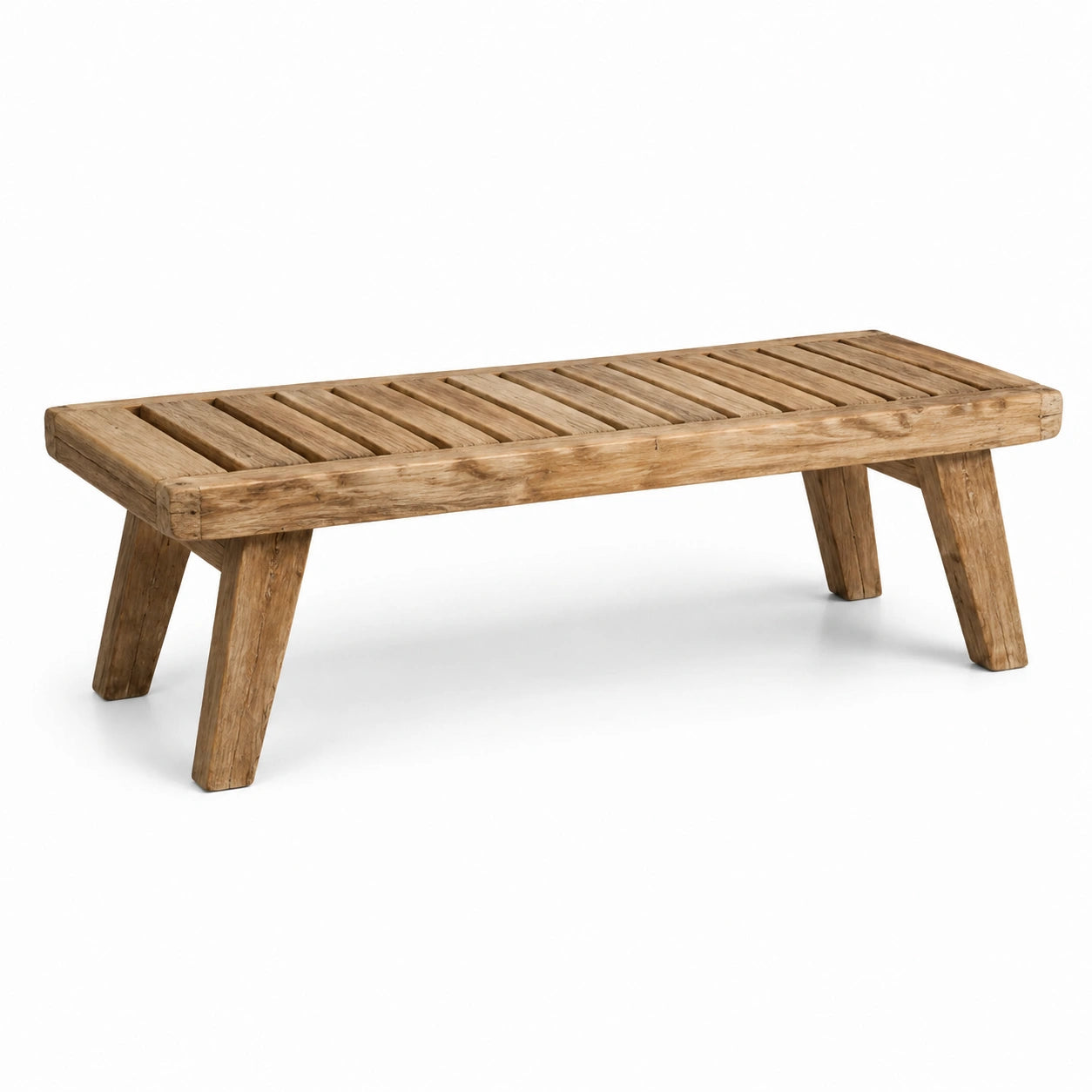 Banc rectangulaire en bois de chêne naturel 150x50x45 cm