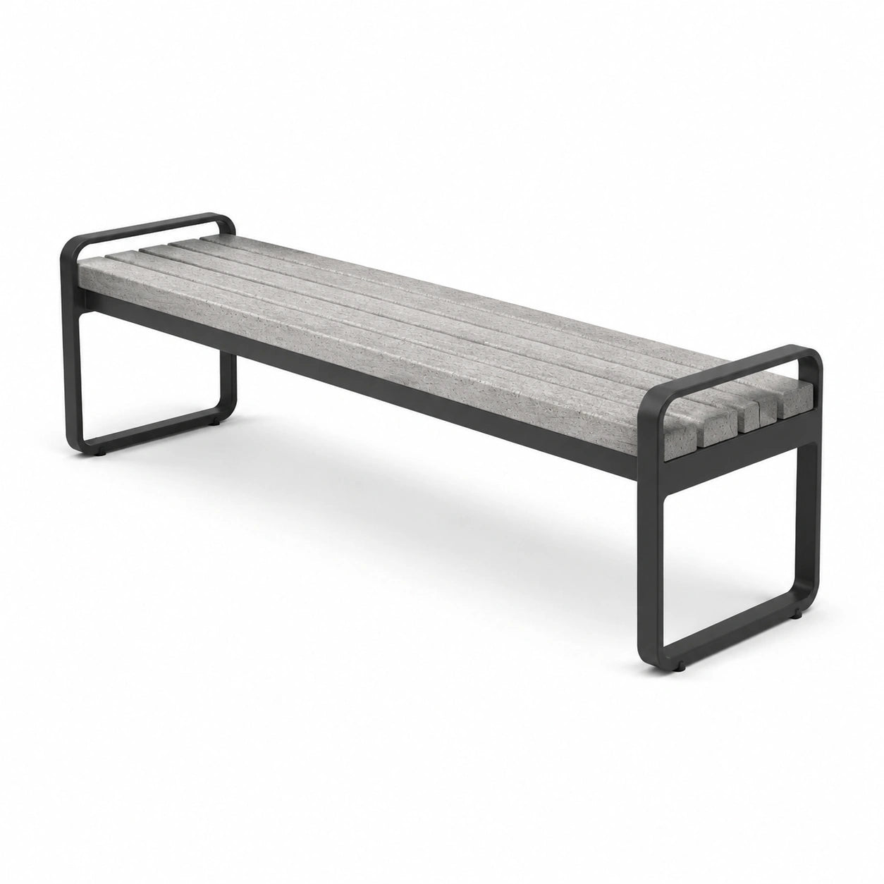 Banc en béton et métal gris 180 cm