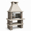 Barbecue en pierre reconstituée et acier inoxydable 170x110x65 cm