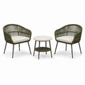 Ensemble de chaises en corde et table en terrazzo