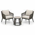 Ensemble de meubles de jardin avec fauteuils en corde et table en métal
